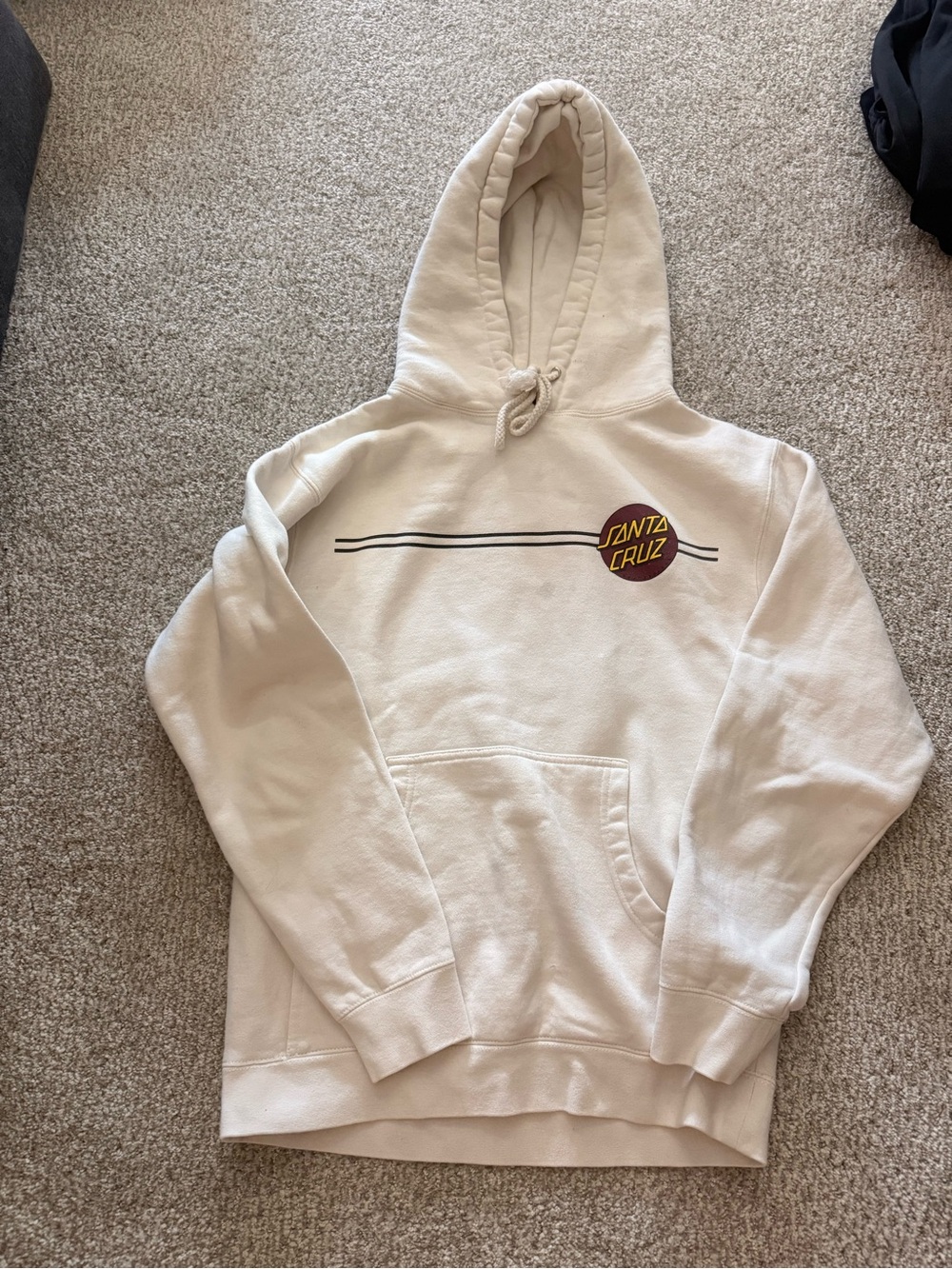 Santa Cruz Classic Dot Hoodie Cream Men's Size S